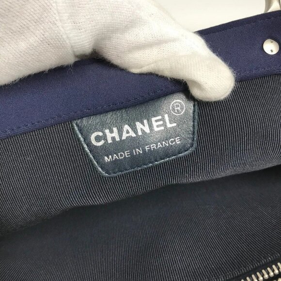 CHANEL Bag Tote Bag Hand Bag polyamide Navy/Silver - Picture 11 of 16